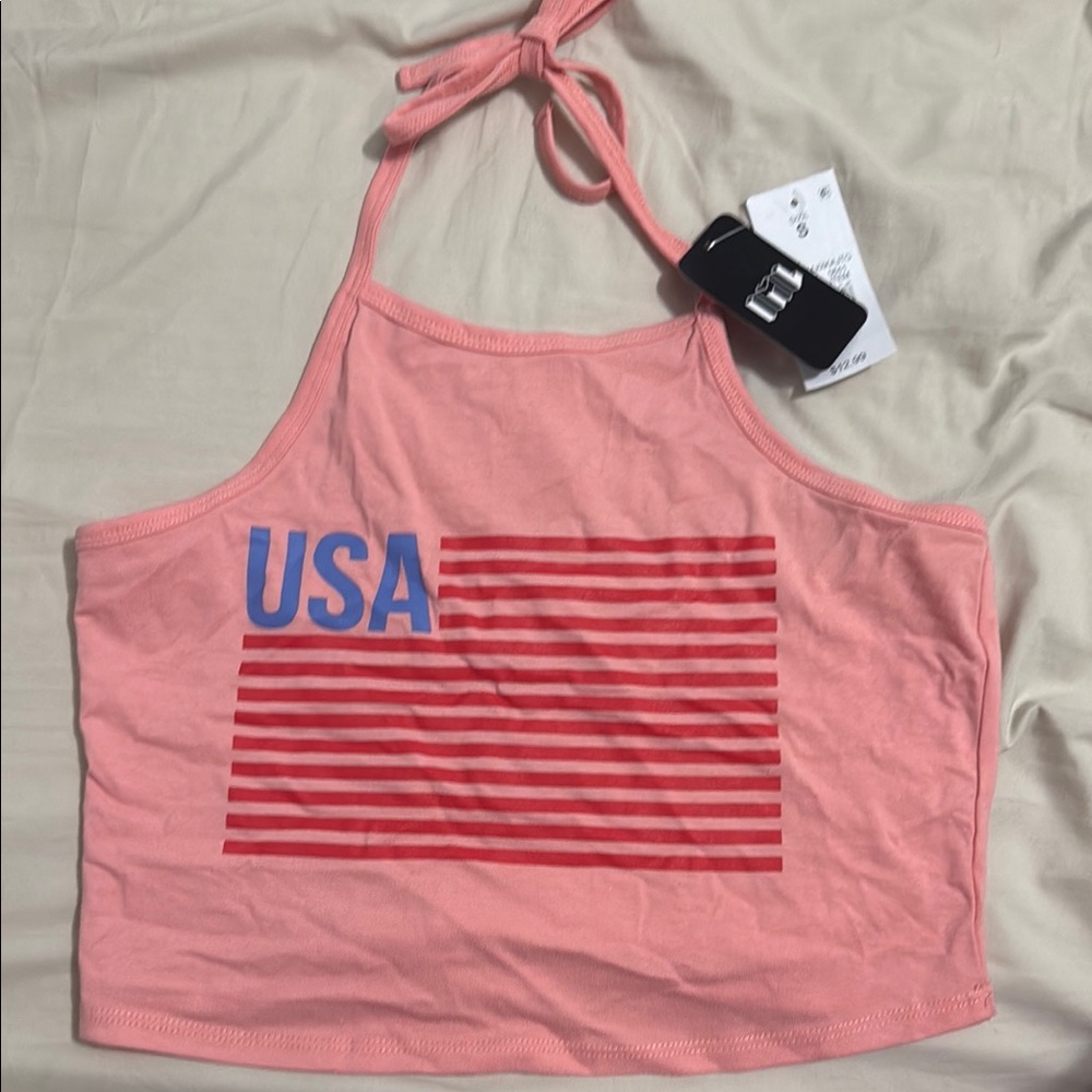 Pink USA Halter Top
